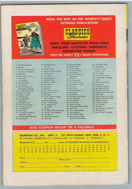 Classics Illustrated 114 (Original) (Dec 1953) FI+ (6.5)