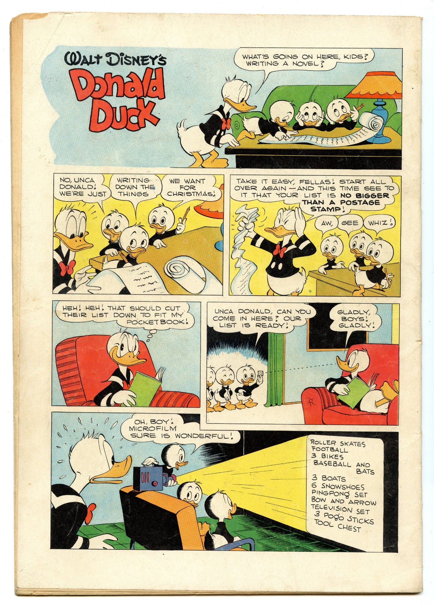 Four Color 367 (Jan 1952) VG (4.0) - Donald Duck In a Christmas for Shacktown