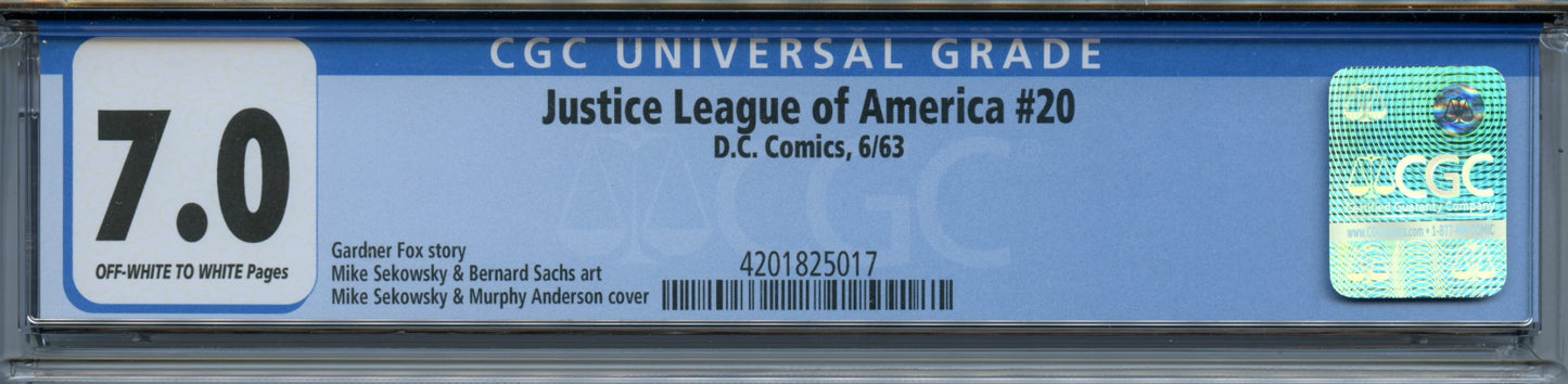 Justice League of America 20 (Jun 1963) CGC (7.0)
