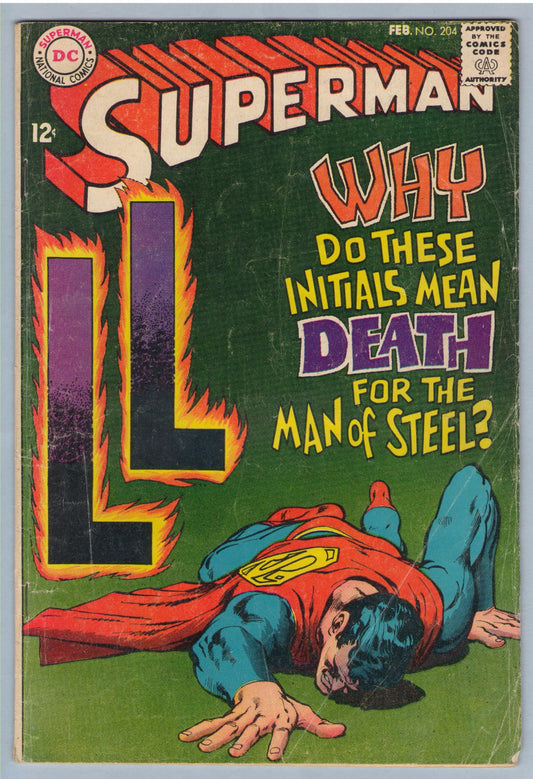 Superman 204 (Feb 1968) VG- (3.5)