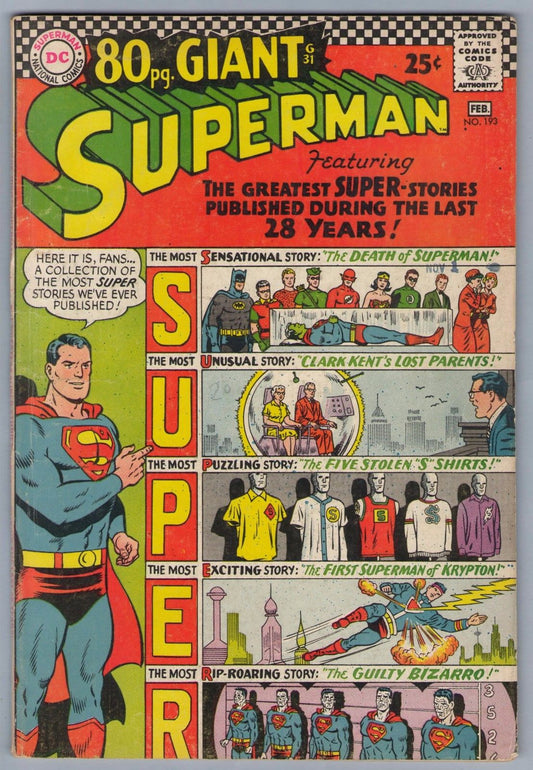 Superman 193 (Feb 1967) VG+ (4.5)