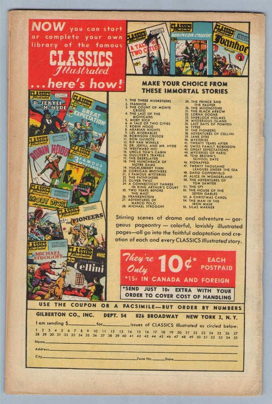 Classics Illustrated 56 (Original) (Feb 1949) VG (4.0)