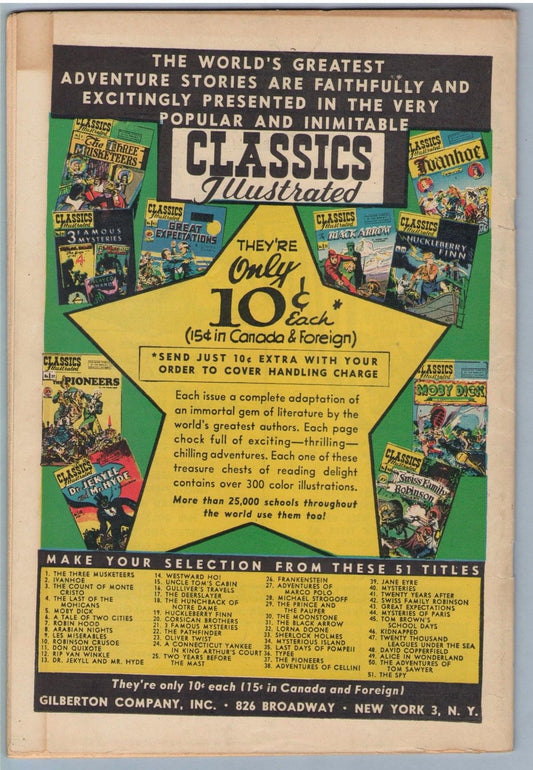 Classics Illustrated 51 (original) (Sep 1948) FI+ (6.5)