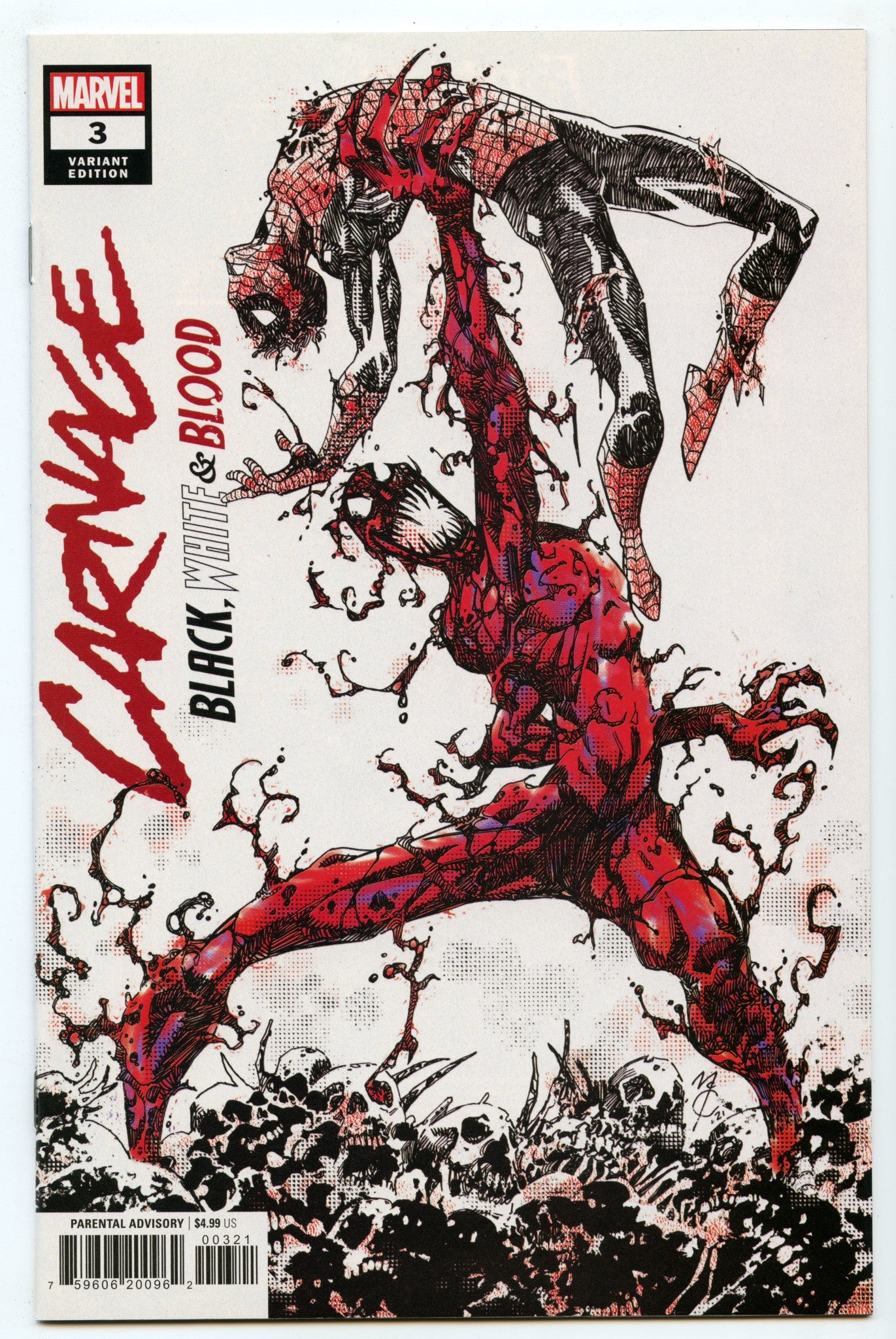 Carnage: Black, White & Blood 3 (Jul 2021) NM- (9.2) - John McRea variant cover