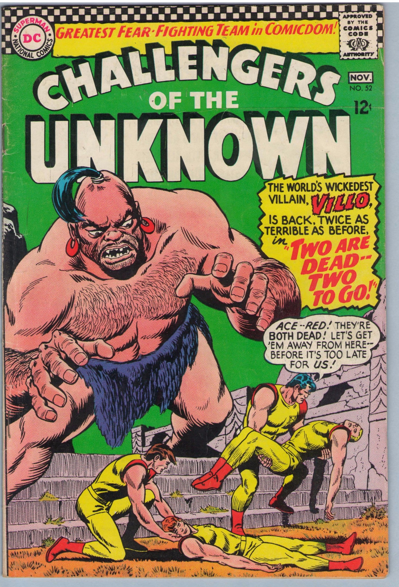 Challengers of the Unknown 52 (Nov 1966) VG+ (4.5)