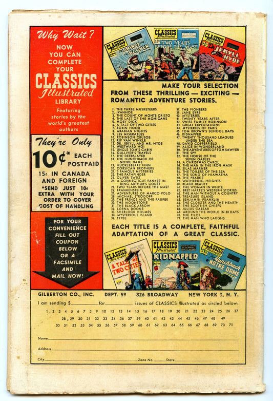 Classics Illustrated 71 (Original) (May 1950) GD/VG (3.0)