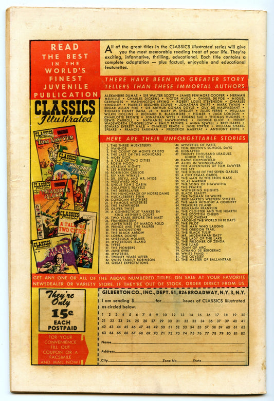 Classics Illustrated 82 (Original) (Apr 1951) VG- (3.5)