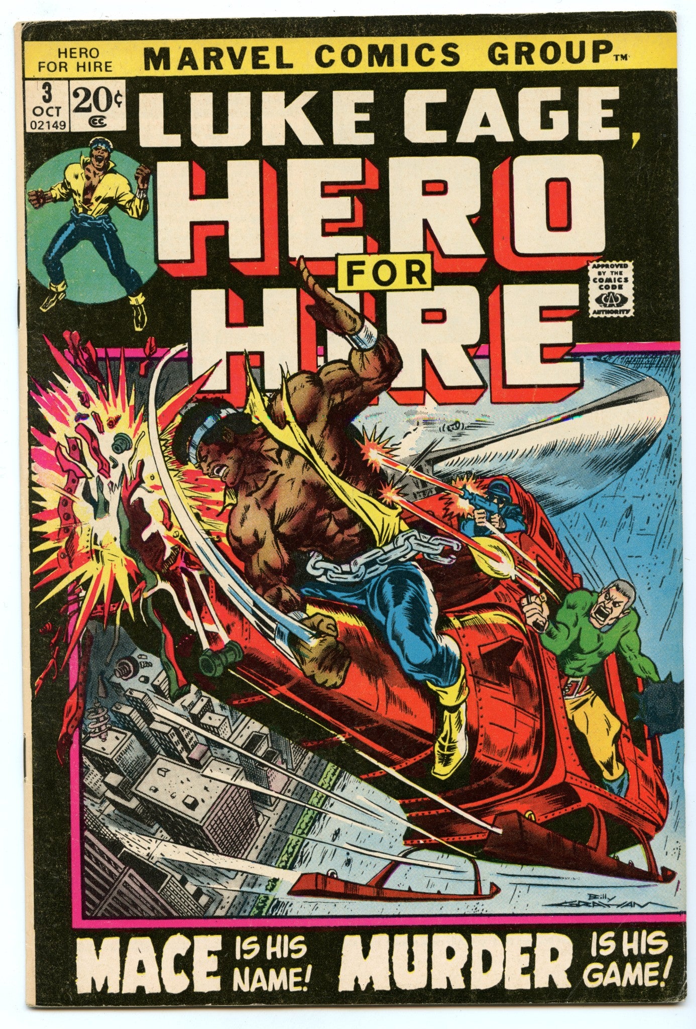 Hero for Hire 3 (Oct 1972) VG/FI (5.0)