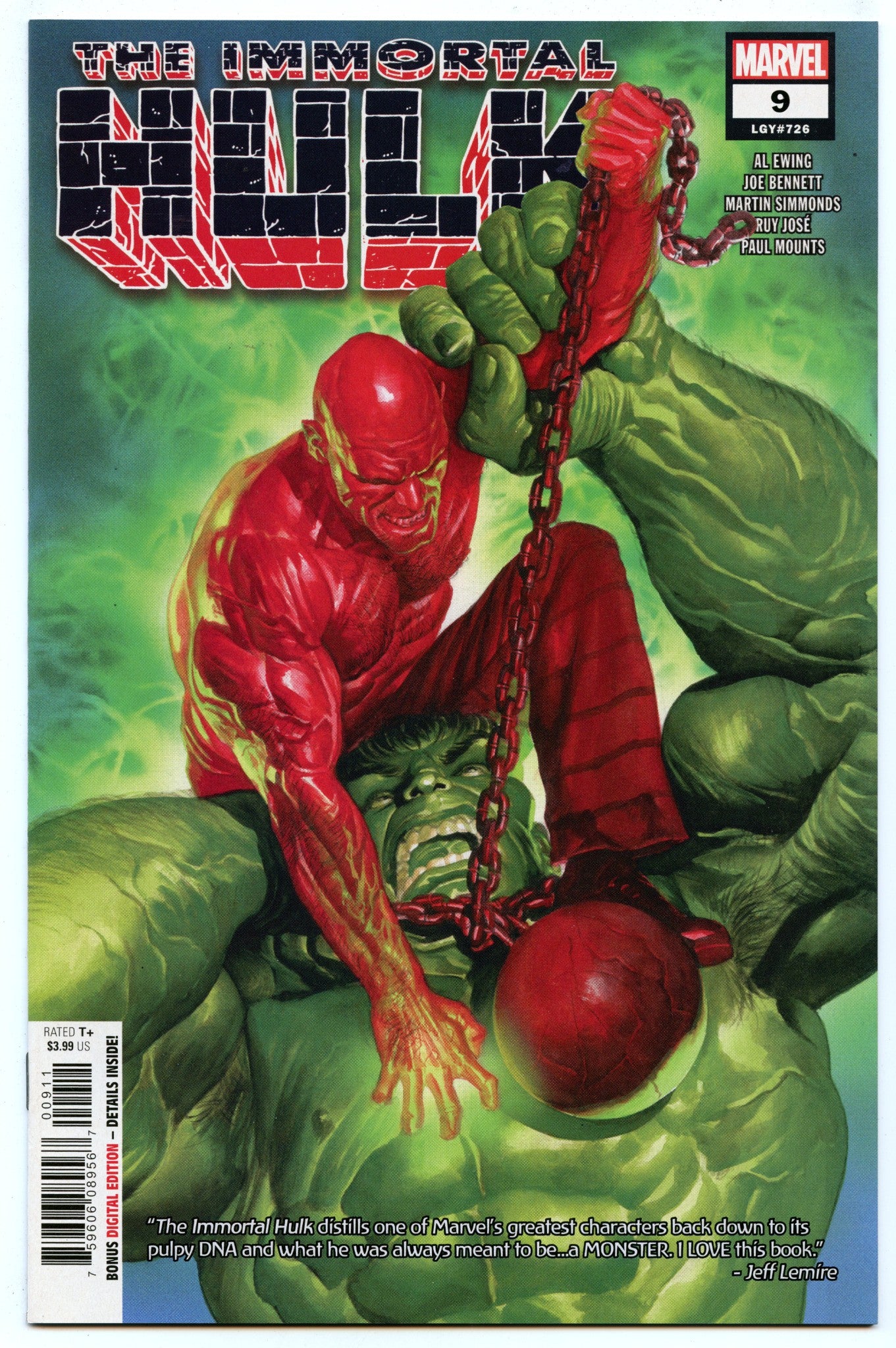 Immortal Hulk 9 (Jan 2019) NM- (9.2) - 1st appearance Red Hulk (Crusher Creel)