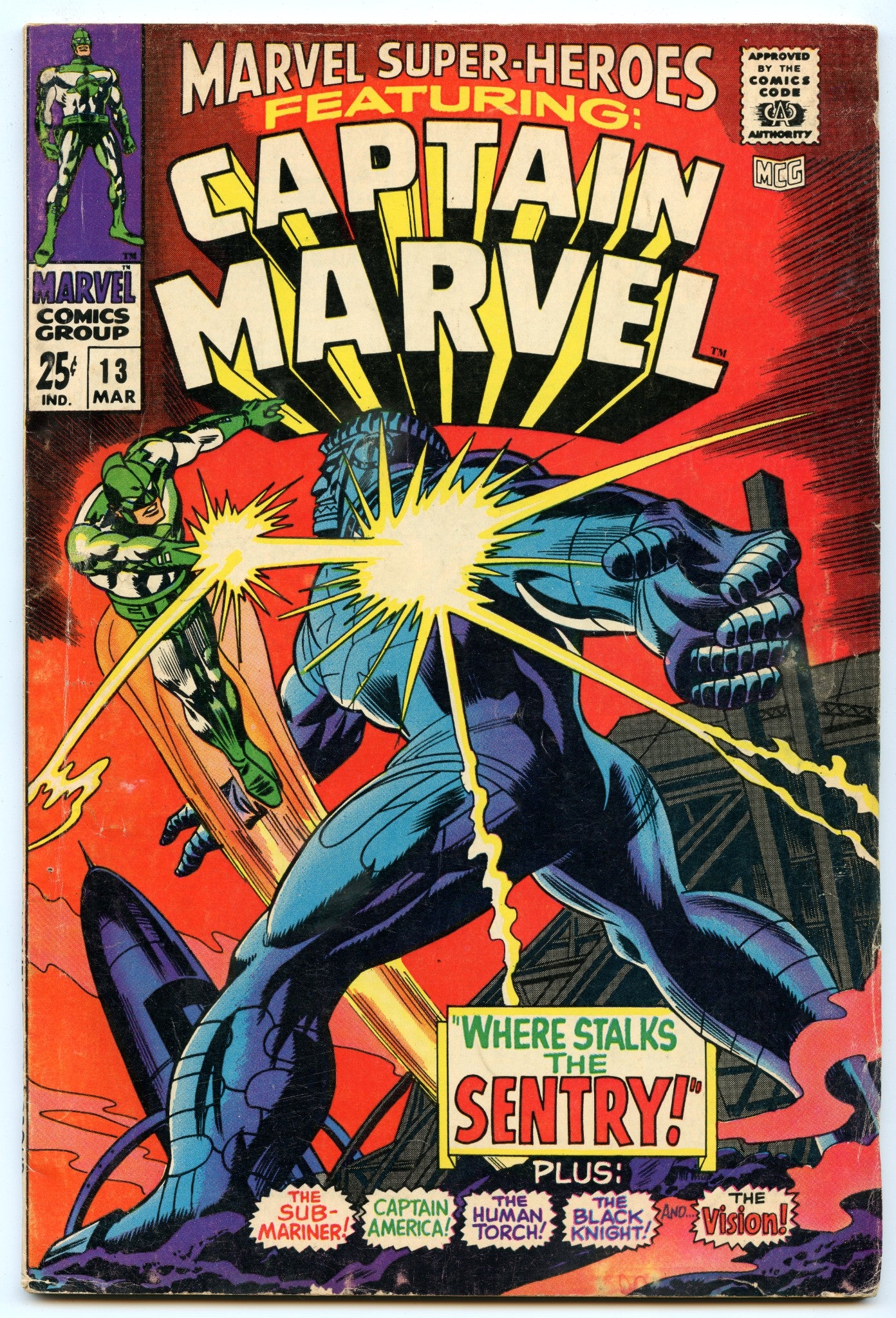 Marvel Super-Heroes 13 (Mar 1968) VG/FI (5.0) - 1st Carol Danvers