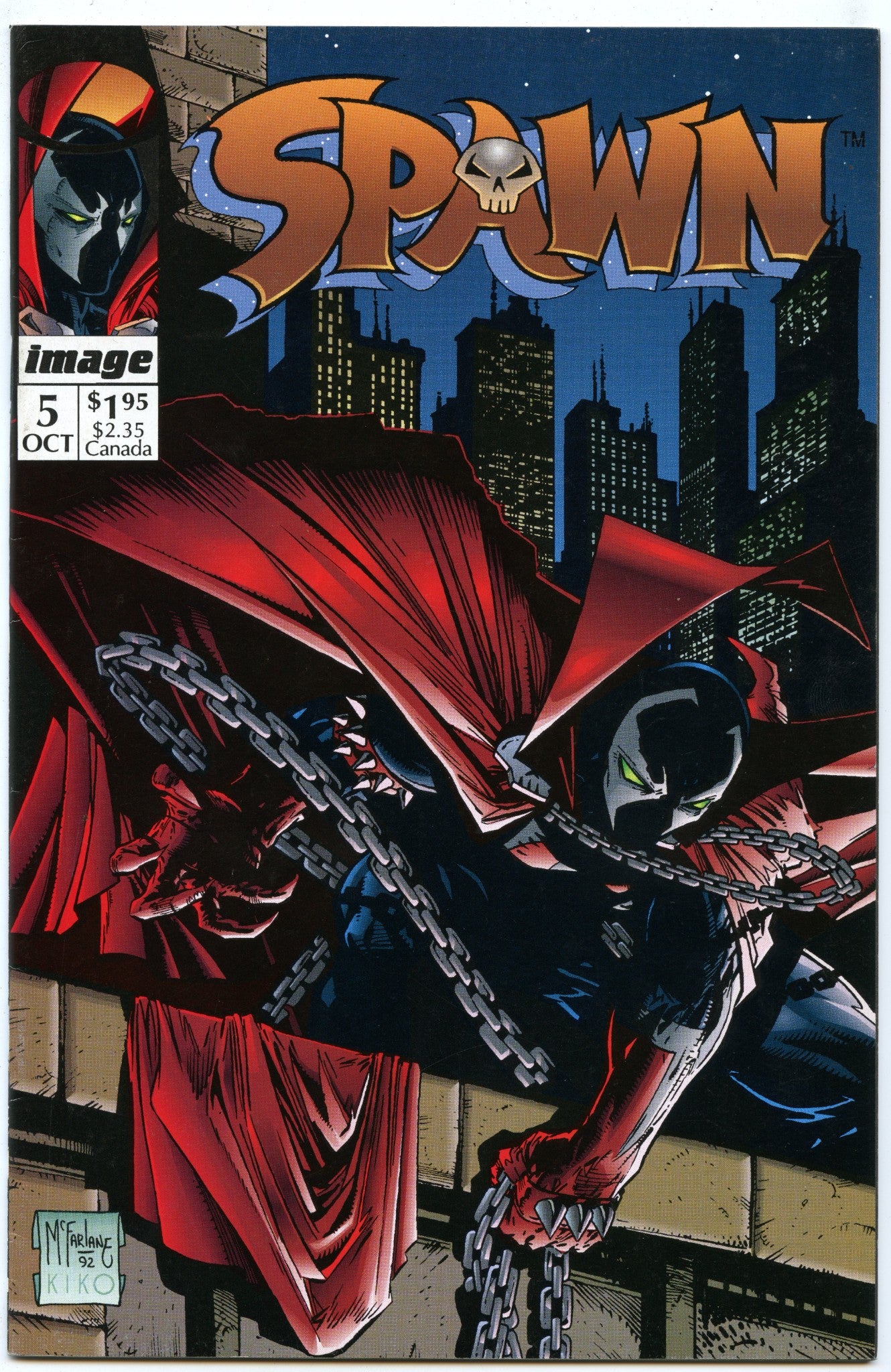 Spawn 5 (Oct 1992) NM- (9.2) - minor app. Cerebus the Aardvark