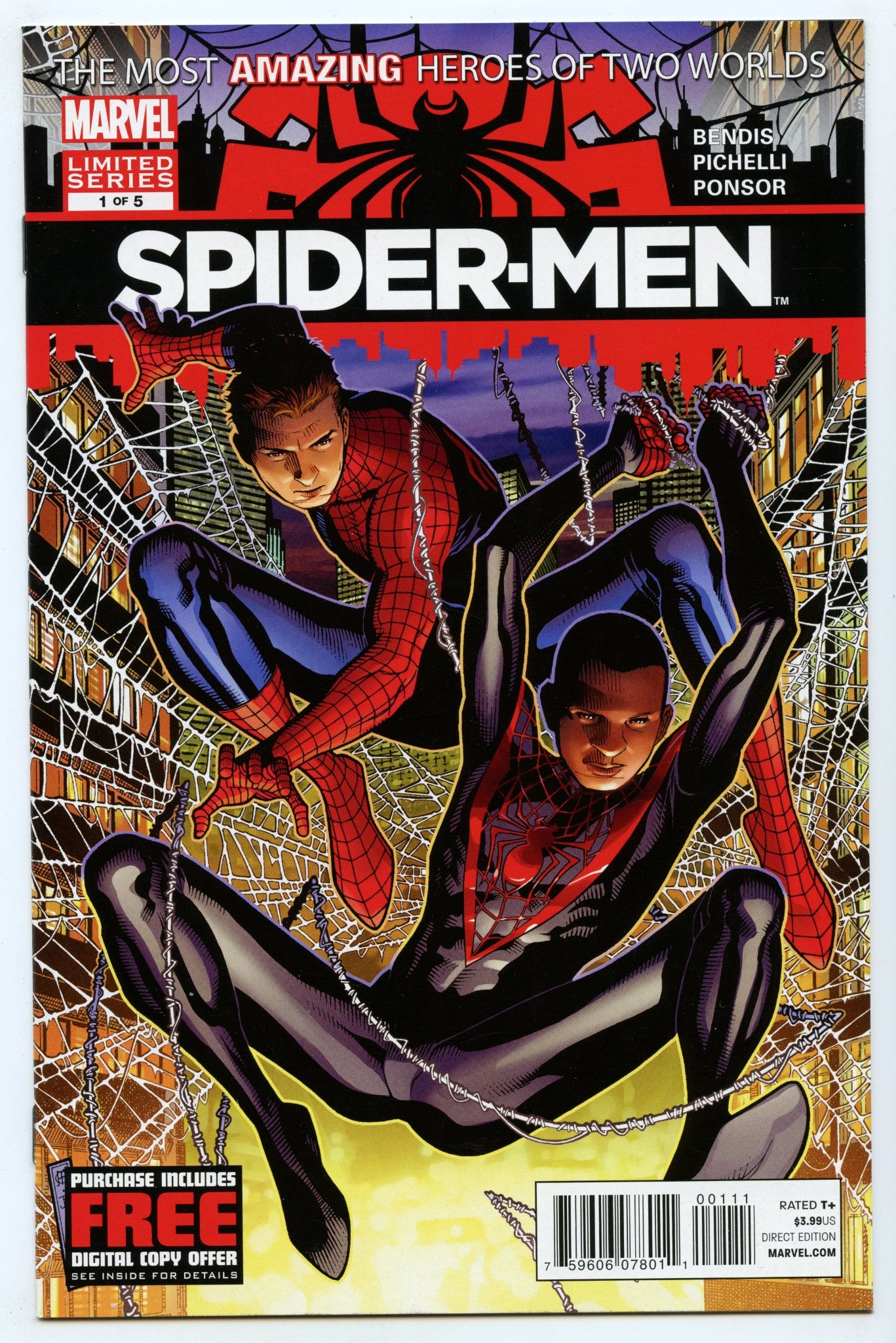 Spider-Men 1 (Aug 2012) NM- (9.2) - 1st meeting Peter Parker & Miles Morales