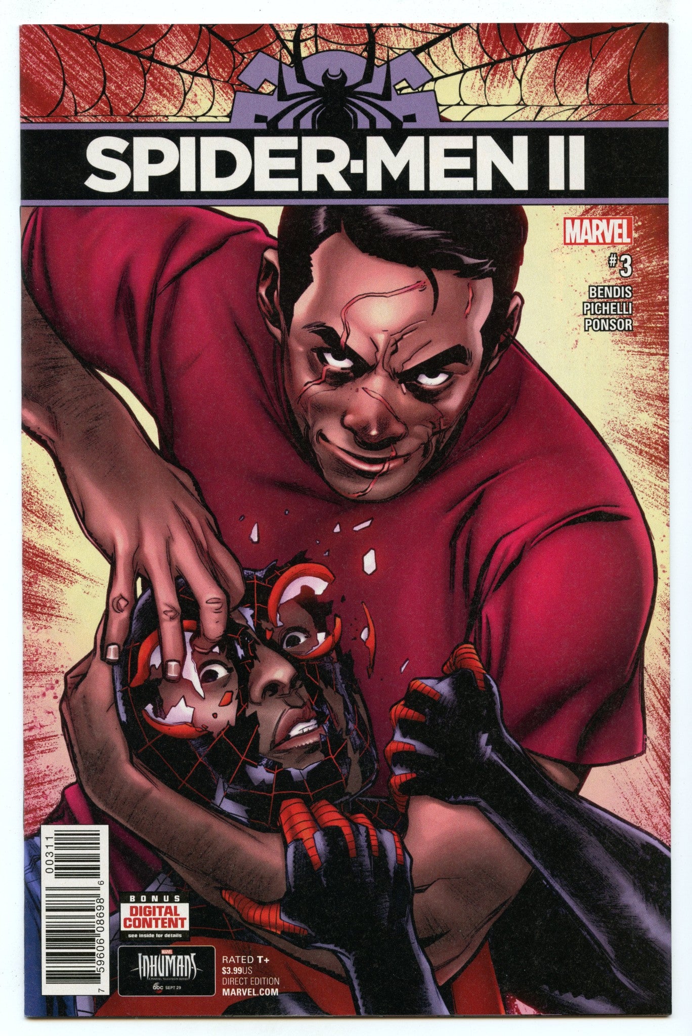 Spider-men II 3 (Nov 2017) - NM- (9.2) - 1st cover app. Evil Miles Morales