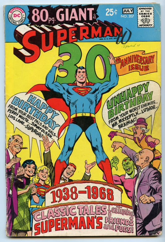 Superman 207 (Jun 1968) GD/VG (3.0)