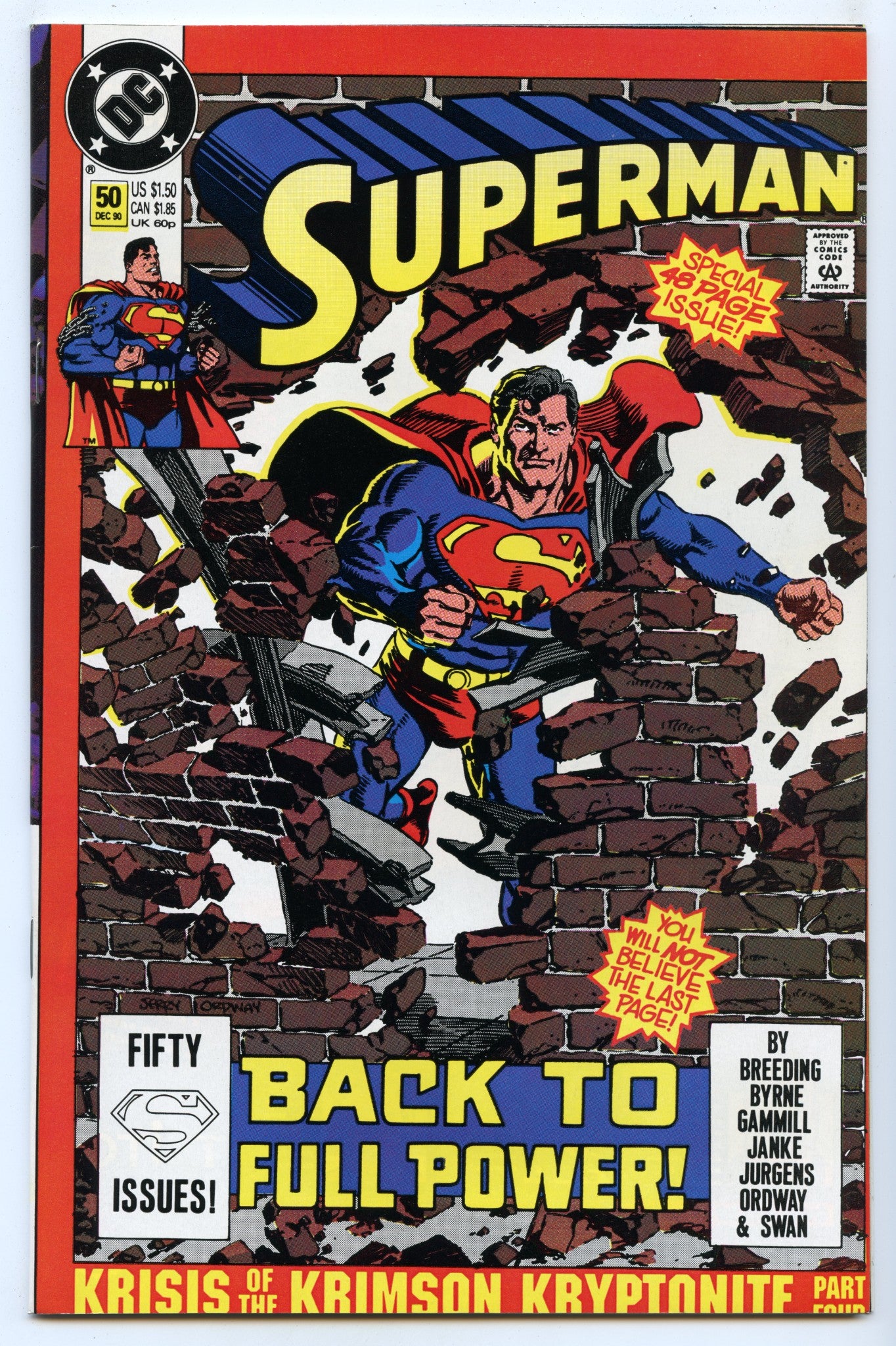 Superman V2 50 (Dec 1990) NM- (9.2)