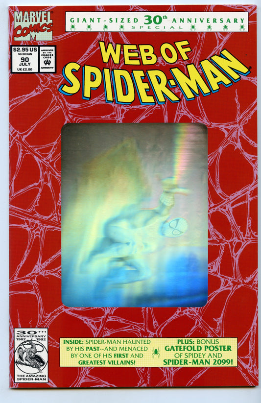 Web of Spider-man 90 (Jul 1992) VF/NM (9.0) - 1st image of Spider-man 2099