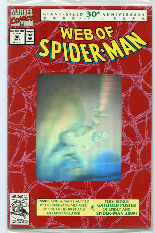 Web of Spider-man 90 (Jul 1992) NM- (9.2) - 1st image of Spider-man 2099