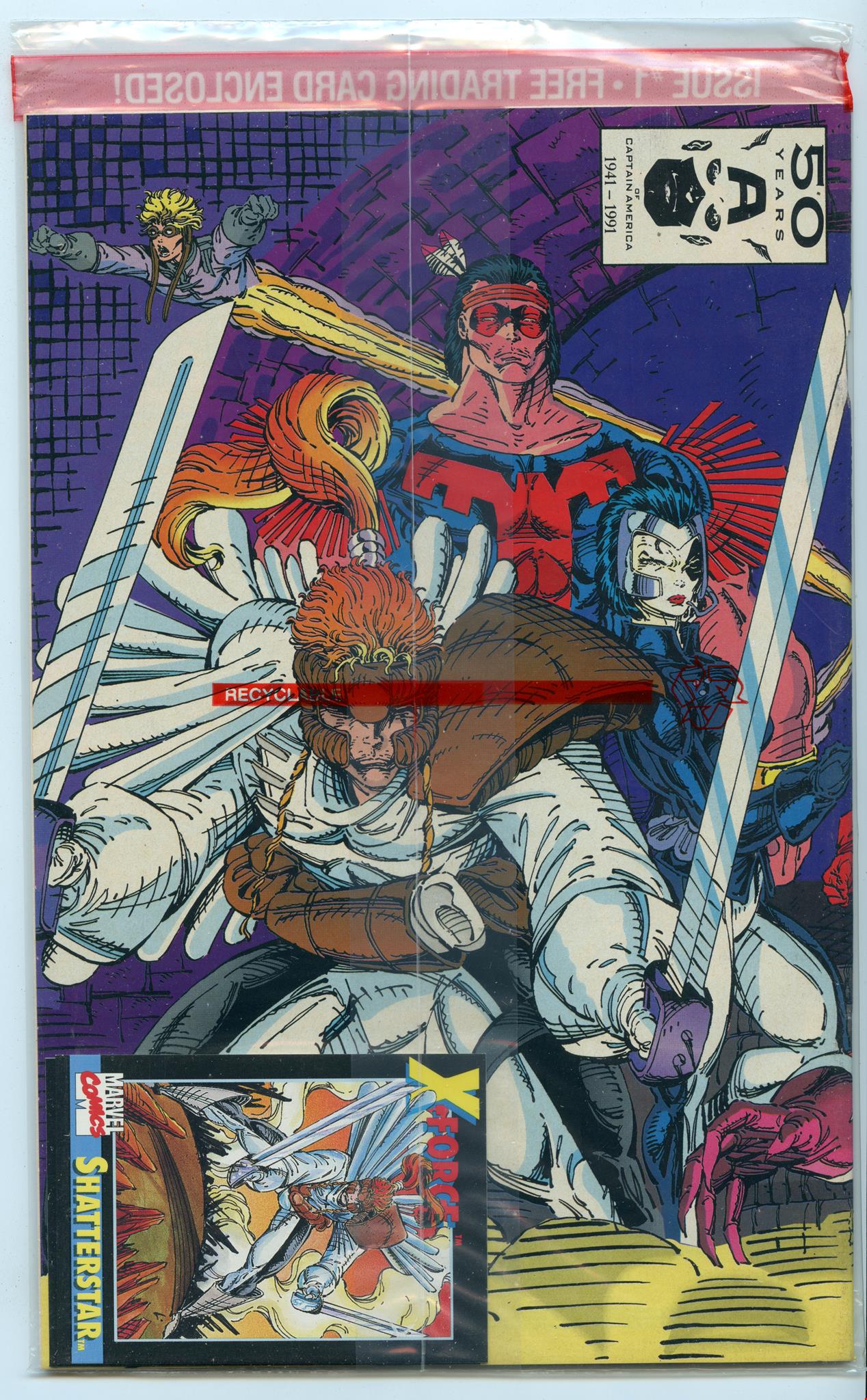 X-Force 1 (Aug 1991) (bagged) NM- (9.2) - Shatterstar card