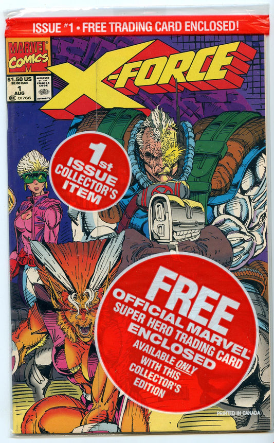 X-Force 1 (Aug 1991) (bagged) NM- (9.2) - Shatterstar card